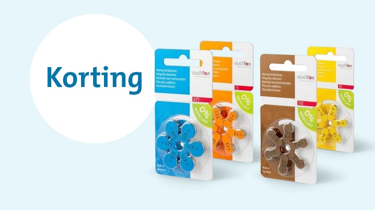 Korting op hoortoestelbatterijen